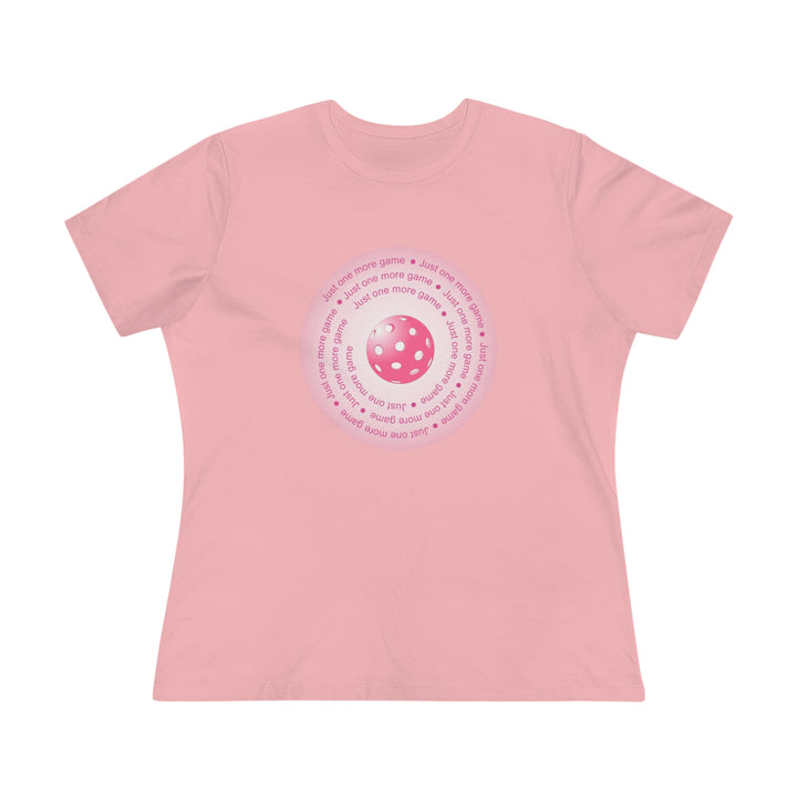 Just One More Game-Pink Women's Relaxed-Fit T-shirt - Great Pickleball Stuff