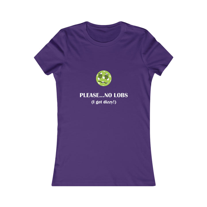 Please No Lobs-I Get Dizzy Women's Slim-Fit Premium Cotton T-Shirt - Great Pickleball Stuff