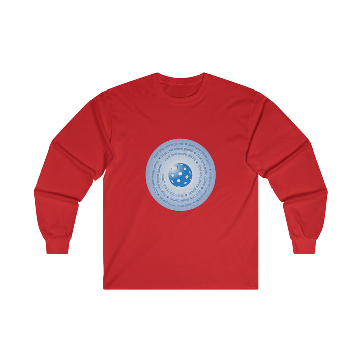 Just One More Game-Blue Ultra Cotton Long Sleeve Tee - Great Pickleball Stuff