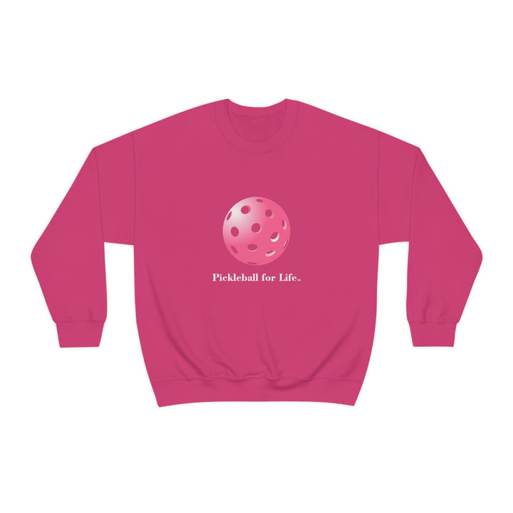 Pickleball for Life-Pink Unisex Crewneck Sweatshirt - Great Pickleball Stuff