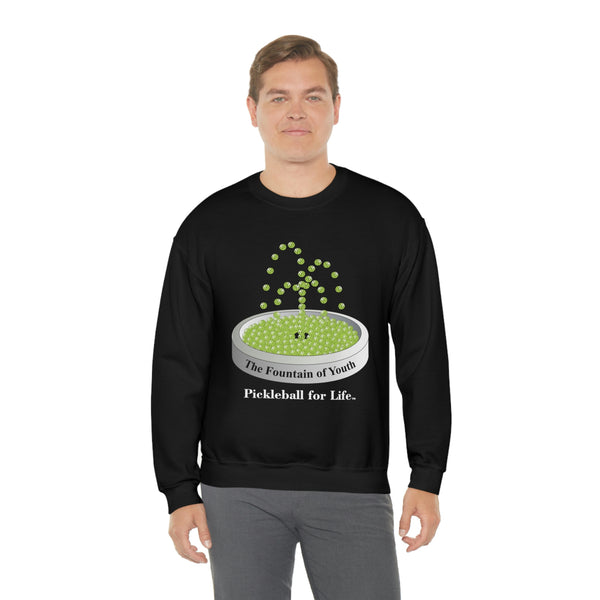 The Pickleball Fountain-Green Unisex Crewneck Sweatshirt - Great Pickleball Stuff