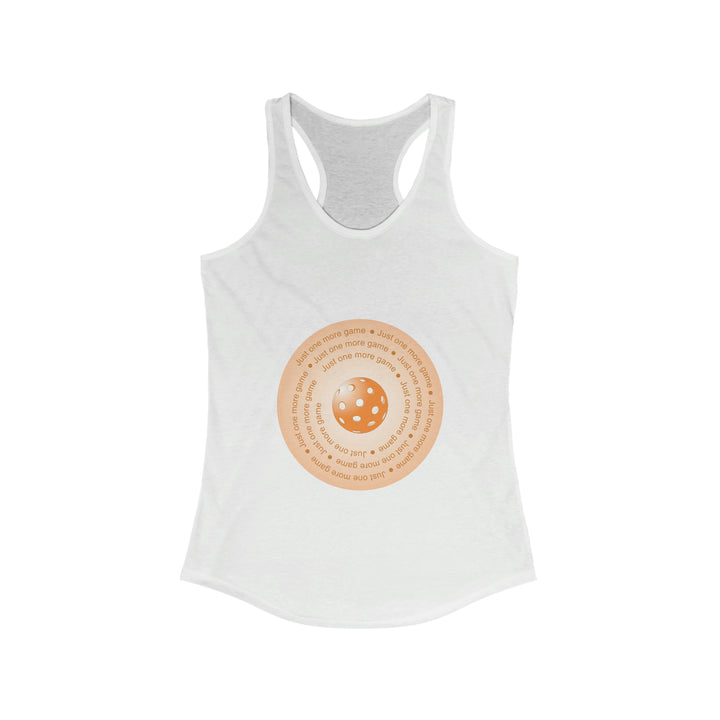 Just One More Game-Orange Women's Racerback Tank - Great Pickleball Stuff