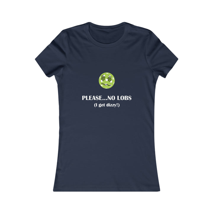 Please No Lobs-I Get Dizzy Women's Slim-Fit Premium Cotton T-Shirt - Great Pickleball Stuff