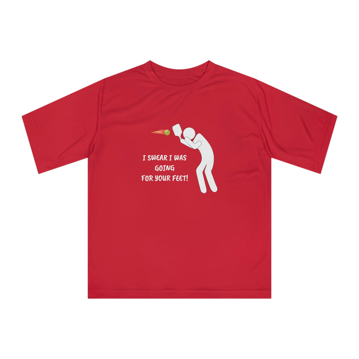 I Swear I Was Going For Your Feet! Unisex Moisture-Wicking T-Shirt - Great Pickleball Stuff