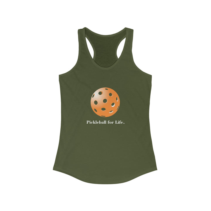 Pickleball for Life-Orange Women's Racerback Tank - Great Pickleball Stuff