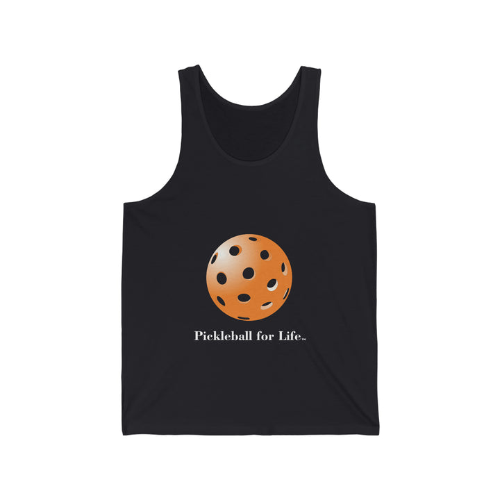 Pickleball for Life-Orange Unisex Cotton Tank - Great Pickleball Stuff