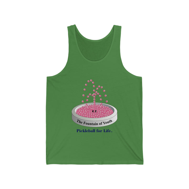 The Pickleball Fountain-Pink Unisex Cotton Tank - Great Pickleball Stuff