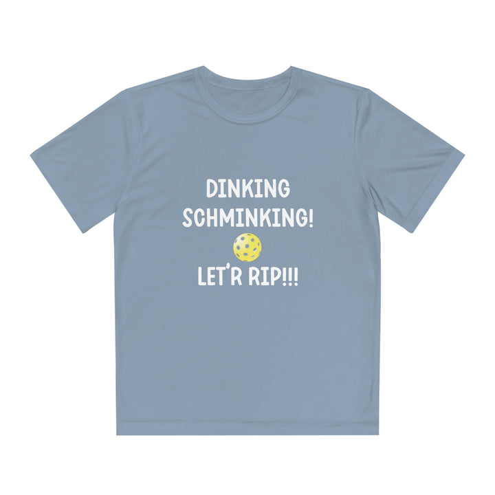 Dinking Schminking Youth Moisture-Wicking T-Shirt - Great Pickleball Stuff