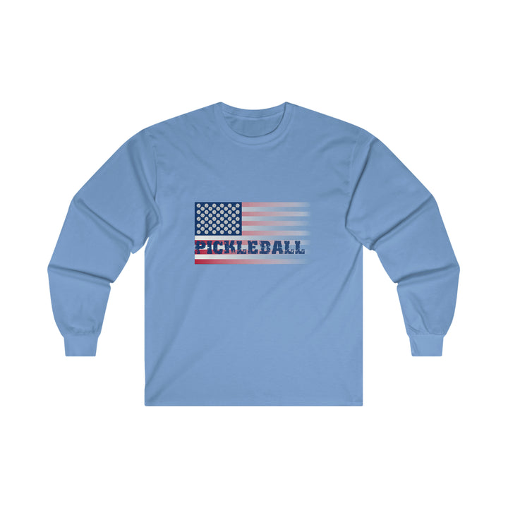 Pickleball Flag (Faded) Ultra Cotton Long Sleeve Tee - Great Pickleball Stuff