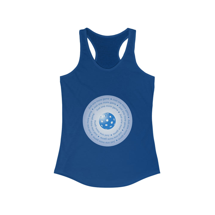 Just One More Game-Blue Women's Racerback Tank - Great Pickleball Stuff