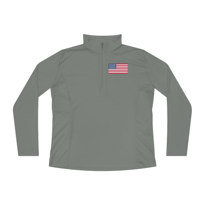 Pickleball Stars Flag Women's Moisture-Wicking Quarter-Zip Pullover - Great Pickleball Stuff