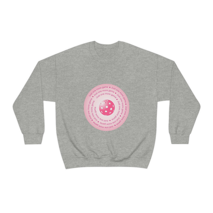 Just One More Game-Pink Unisex Crewneck Sweatshirt - Great Pickleball Stuff