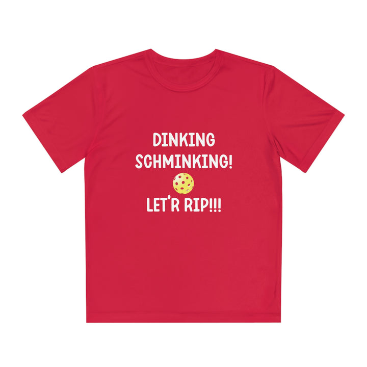 Dinking Schminking Youth Moisture-Wicking T-Shirt - Great Pickleball Stuff