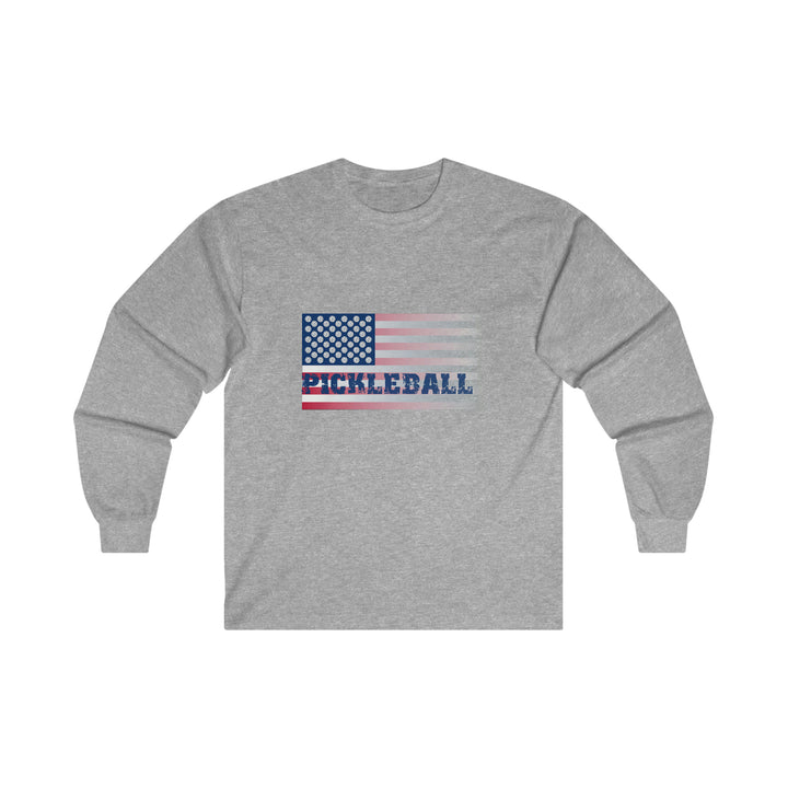 Pickleball Flag (Faded) Ultra Cotton Long Sleeve Tee - Great Pickleball Stuff