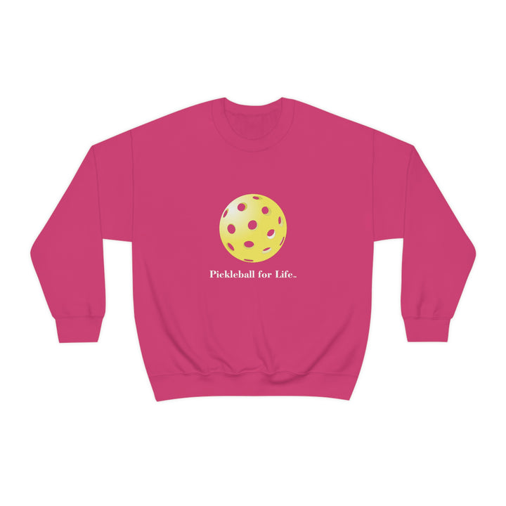 Pickleball for Life-Yellow Unisex Crewneck Sweatshirt - Great Pickleball Stuff