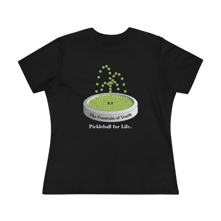 The Pickleball Fountain-Green Women's Relaxed-Fit T-Shirt - Great Pickleball Stuff