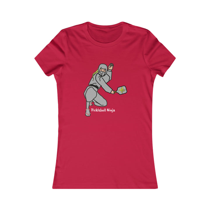 Pickleball Ninja-Female Women's Slim-Fit Premium Cotton T-Shirt - Great Pickleball Stuff