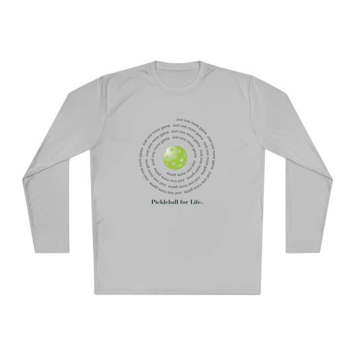 Just One More Game-Spiral Unisex Moisture-Wicking Long Sleeve Tee - Great Pickleball Stuff