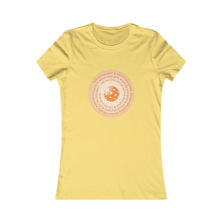 Just One More Game-Orange Women's Slim-Fit Premium Cotton T-Shirt - Great Pickleball Stuff