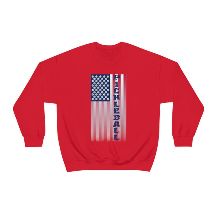 Pickleball Flag Vertical-2 (Faded) Unisex Crewneck Sweatshirt - Great Pickleball Stuff