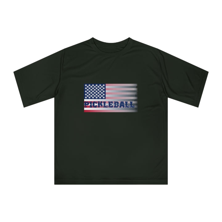 Pickleball Flag (Faded) Unisex Moisture-Wicking T-Shirt-Great Pickleball Stuff