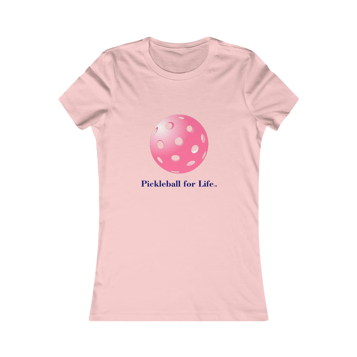 Pickleball for Life-Pink Women's Slim-Fit Premium Cotton T-Shirt - Great Pickleball Stuff