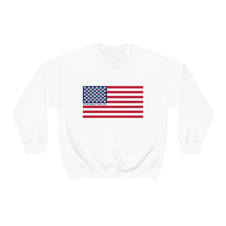 Pickleball for Life Flag Unisex Crewneck Sweatshirt - Great Pickleball Stuff