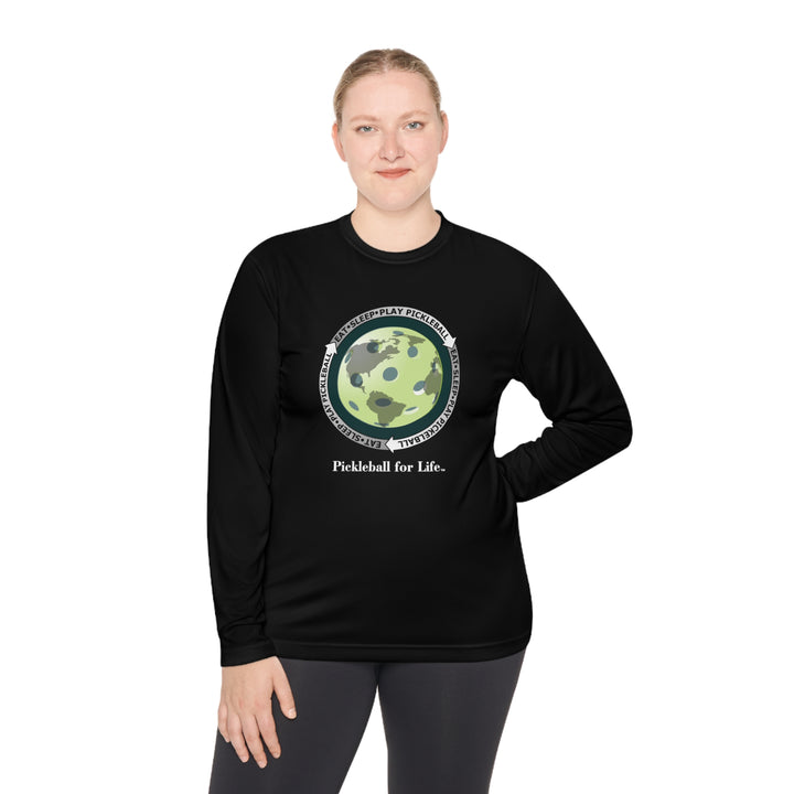 Eat Sleep Play Pickleball Unisex Moisture-Wicking Long Sleeve Tee - Great Pickleball Stuff