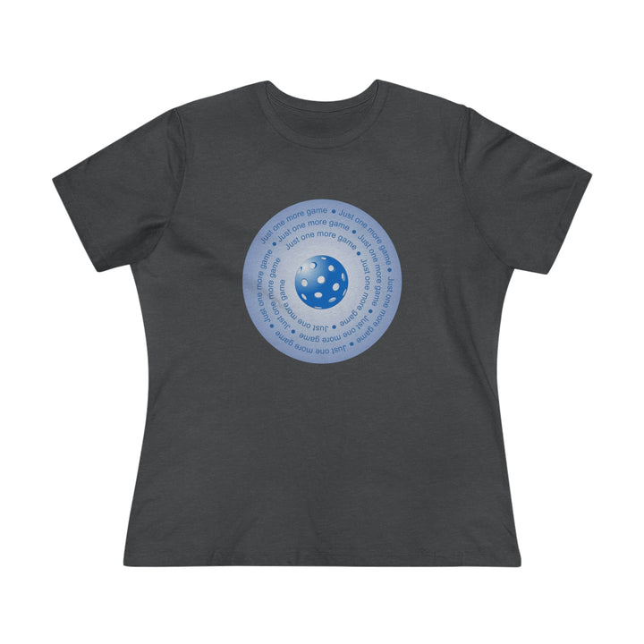 Just One More Game-Blue Women's Relaxed-Fit T-shirt-Great Pickleball Stuff