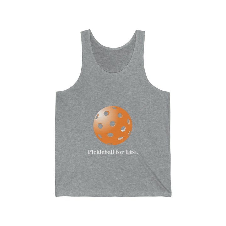 Pickleball for Life-Orange Unisex Cotton Tank - Great Pickleball Stuff