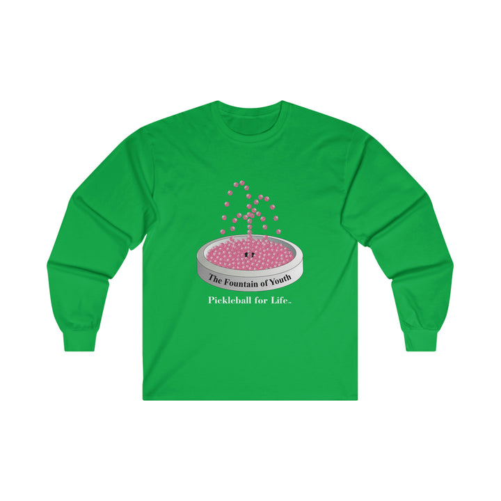 The Pickleball Fountain-Pink Ultra Cotton Long Sleeve Tee - Great Pickleball Stuff