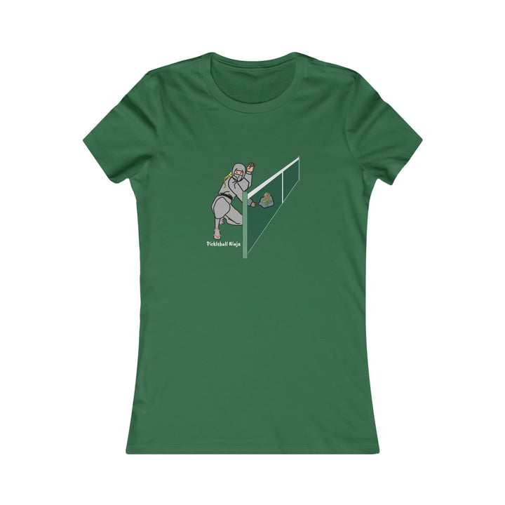 Pickleball Ninja Dinking-Female Women's Slim-Fit Premium Cotton T-Shirt - Great Pickleball Stuff