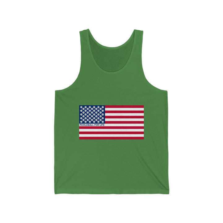 Pickleball for Life Flag Unisex Cotton Tank - Great Pickleball Stuff