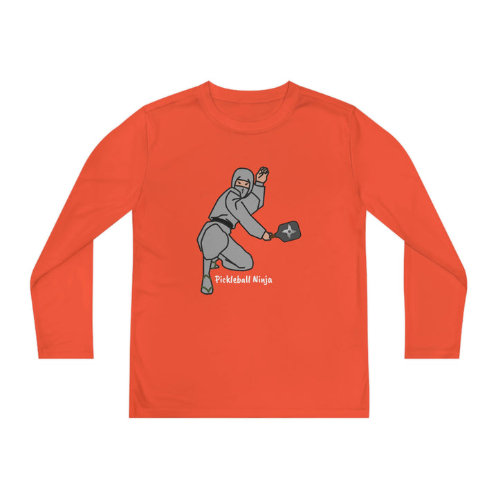 Pickleball Ninja-Male Youth Long Sleeve Moisture-Wicking T-Shirt - Great Pickleball Stuff