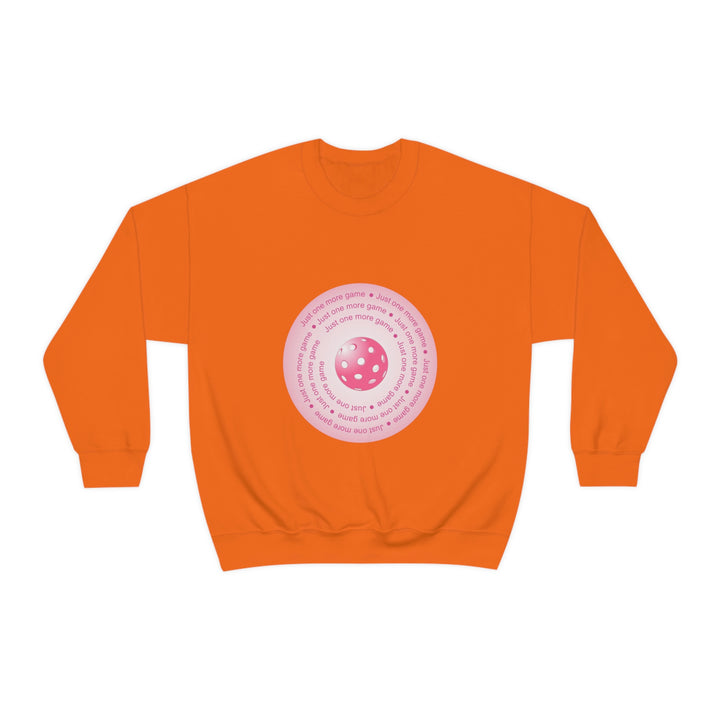 Just One More Game-Pink Unisex Crewneck Sweatshirt - Great Pickleball Stuff