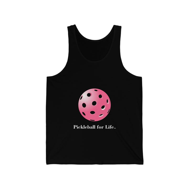 Pickleball for Life-Pink Unisex Cotton Tank - Great Pickleball Stuff