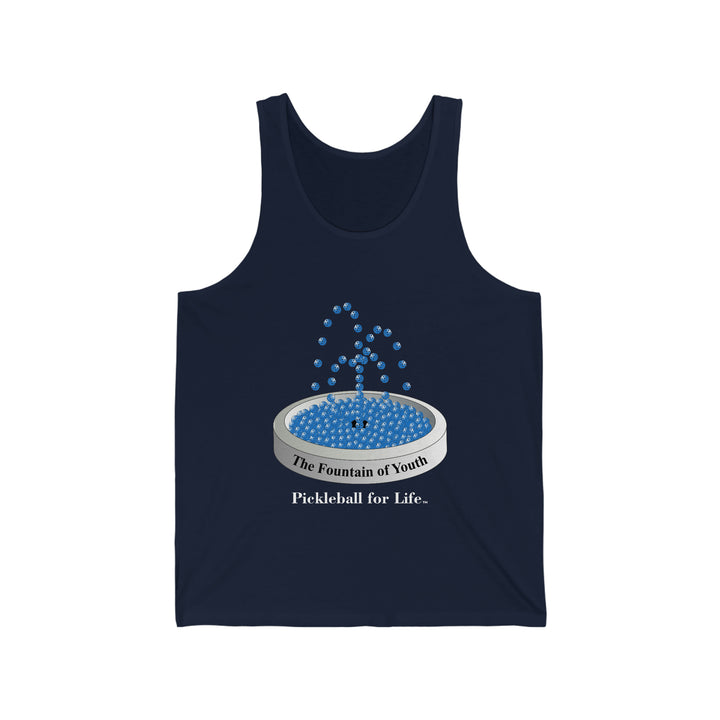 The Pickleball Fountain-Blue Unisex Cotton Tank - Great Pickleball Stuff