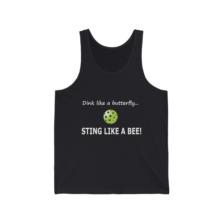 Dink Like a Butterfly, Sting Like a Bee Unisex Cotton Tank - Great Pickleball Stuff