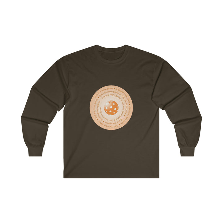 Just One More Game-Orange Ultra Cotton Long Sleeve Tee - Great Pickleball Stuff