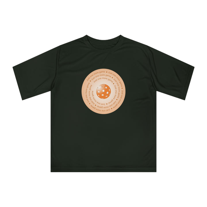 Just One More Game-Orange Unisex Moisture-Wicking T-Shirt - Great Pickleball Stuff