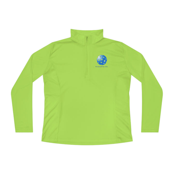 Pickleball for Life-Blue Women's Moisture-Wicking Quarter-Zip Pullover - Great Pickleball Stuff