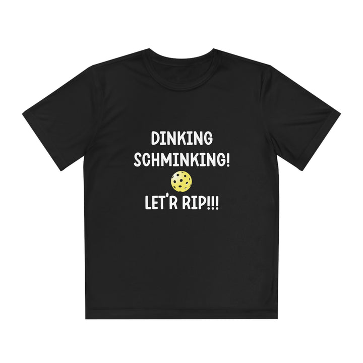 Dinking Schminking Youth Moisture-Wicking T-Shirt - Great Pickleball Stuff