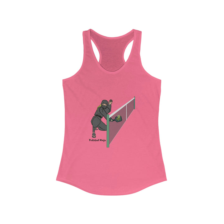 Pickleball Ninja Dinking-Female Women's Racerback Tank - Great Pickleball Stuff