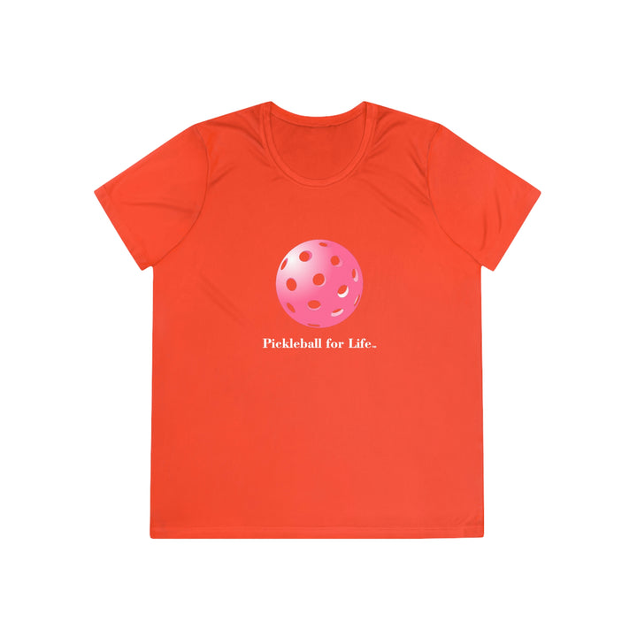 Pickleball for Life-Pink Women's Moisture-Wicking T-Shirt - Great Pickleball Stuff