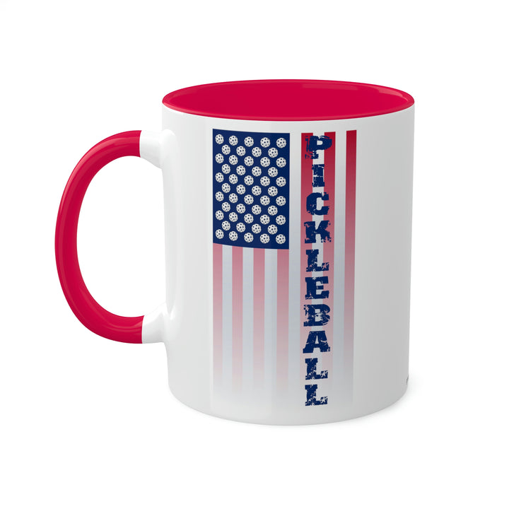 Pickleball Flag Vertical-2 (Faded) Coffee Mug - Great Pickleball Stuff