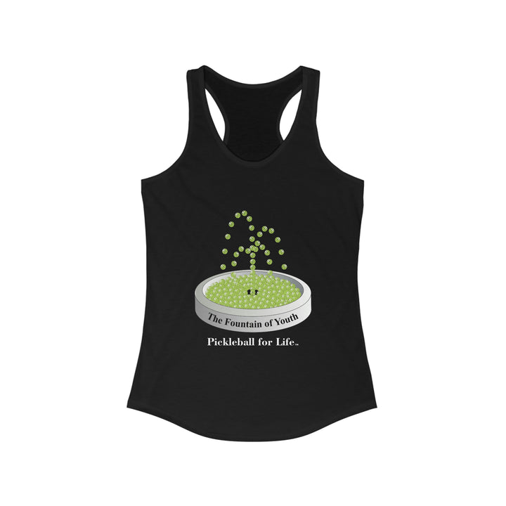 The Pickleball Fountain-Green Women's Racerback Tank - Great Pickleball Stuff