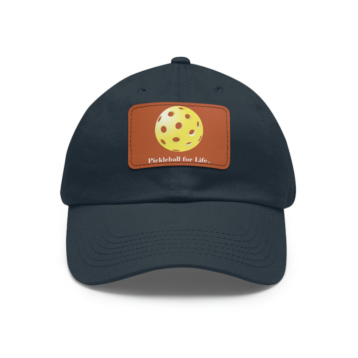 Pickleball for Life-Yellow Pickleball Cap with Leather Patch - Great Pickleball Stuff