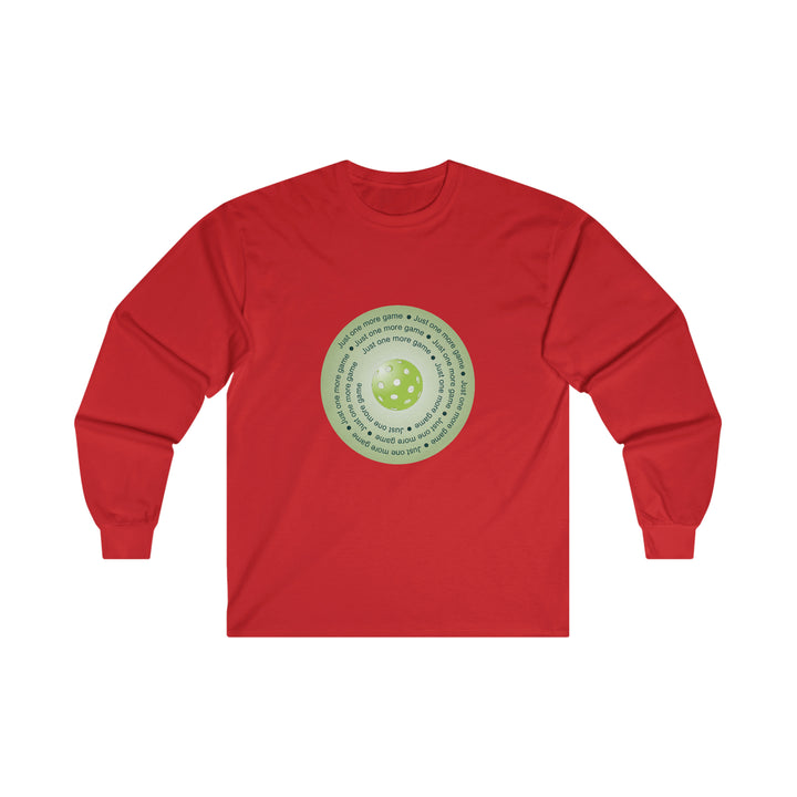 Just One More Game-Green Ultra Cotton Long Sleeve Tee - Great Pickleball Stuff