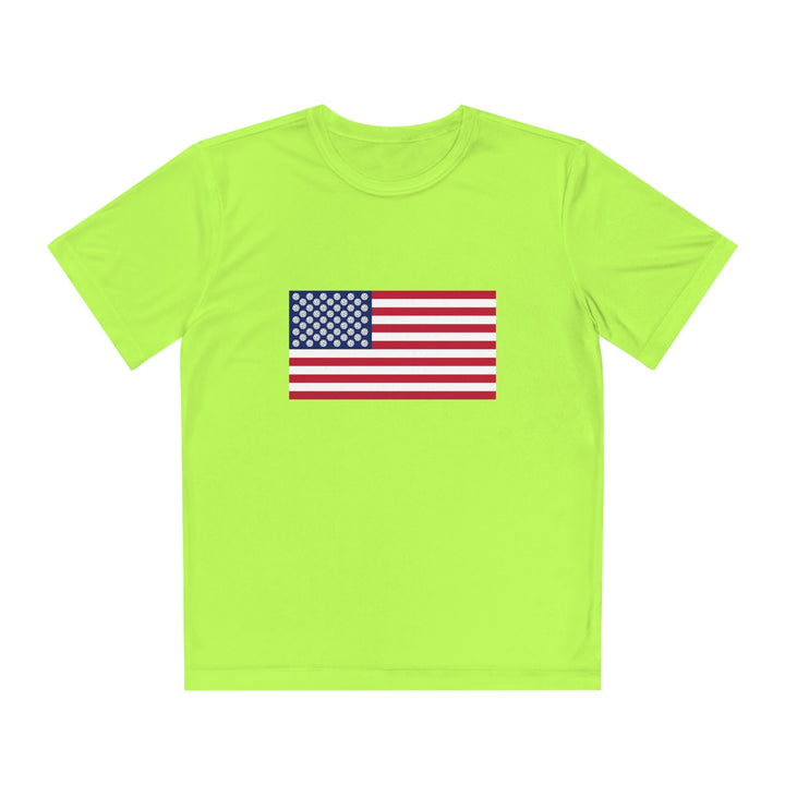 Pickleball Stars Flag Youth Moisture-Wicking T-Shirt - Great Pickleball Stuff