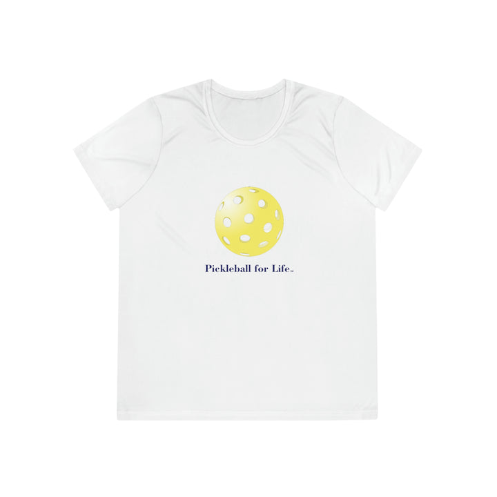 Pickleball for Life-Yellow Women's Moisture-Wicking T-Shirt - Great Pickleball Stuff